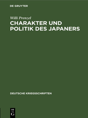 cover image of Charakter und Politik des Japaners